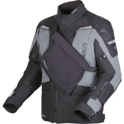 Modeka Hydron veste textile de moto imperméable, noir-gris, taille 2XL pour Hommes