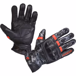 Modeka Valyant Gants de moto, noir-rouge, taille M L pour Hommes