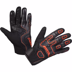 Modeka Dracon Gants de moto, noir-rouge, taille L pour Hommes