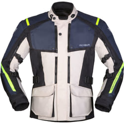Modeka Varus veste textile de moto imperméable, gris-bleu, taille 3XL pour Hommes