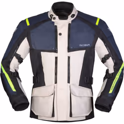Modeka Varus veste textile de moto imperméable, gris-bleu, taille 3XL pour Hommes