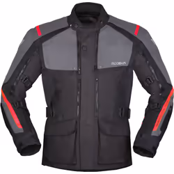 Modeka Varus veste textile de moto imperméable, noir-gris, taille S pour Hommes