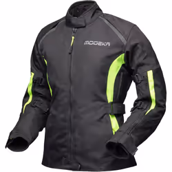 Modeka Luana Veste Textile Moto Femme, noir-jaune, taille 36 pour Femmes