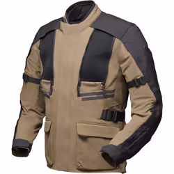 Modeka Lucano Veste textile de moto imperméable, noir-beige, taille L pour Hommes