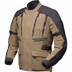 Modeka Lucano Veste textile de moto imperméable, noir-beige, taille XL pour Hommes