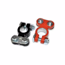 enquête Pour 6 et 12 V.Lot de 2 description Batterie - SET de bornes à pôles colorées, pour piles de 6 et 12 V.Rouge = Plus ( ...
