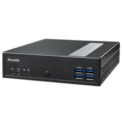 Shuttle XPC Slim System DL3000XA, Intel N100, 8GB RAM, 128GB SSD M.2 (NVMe), 2x LAN (2x 2.5Gbit), 2xCOM, 1xHDMI, 1xDP, 1x VGA, fanless, fonctionnement permanent 24/7