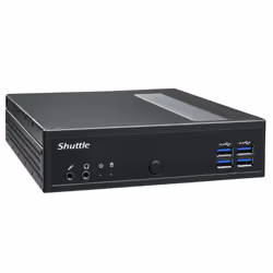 Shuttle XPC Slim System DL3000EP, Intel N100, Win10 IoT, 8GB RAM, 128GB SSD M.2 (NVMe), 2x LAN (2x 2.5Gbit), 2xCOM, 1xHDMI, 1xDP, 1x VGA, fanless, fonctionnement permanent 24/7