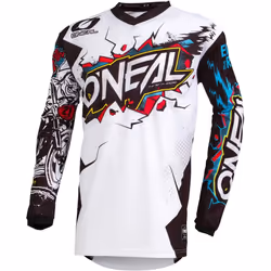 Oneal Element Villain Maillot de Motocross de jeunesse, blanc, taille L