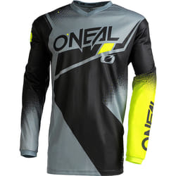 Oneal Element Racewear V.22 Maillot de motocross, noir-gris-jaune, taille S pour Hommes