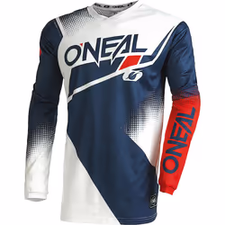 Oneal Element Racewear V.22 Maillot de motocross, blanc-rouge-bleu, taille M pour Hommes