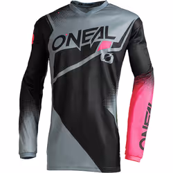 Oneal Element Racewear V.22 Maillot de motocross féminin, noir-gris-rose, taille XL pour Femmes