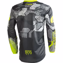 Oneal Element Camo V.22 Maillot de motocross, noir-gris-jaune, taille M pour Hommes