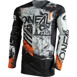 Oneal Mayhem Scarz V.22 Maillot de motocross, noir-blanc-orange, taille S pour Hommes