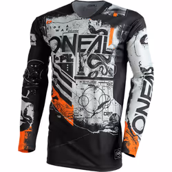 Oneal Mayhem Scarz V.22 Maillot de motocross, noir-blanc-orange, taille S pour Hommes