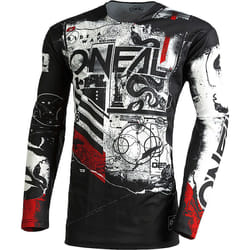 Oneal Mayhem Scarz V.22 Maillot de motocross, noir-blanc-rouge, taille S pour Hommes