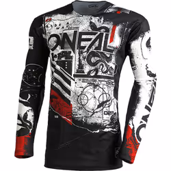 Oneal Mayhem Scarz V.22 Maillot de motocross, noir-blanc-rouge, taille S pour Hommes