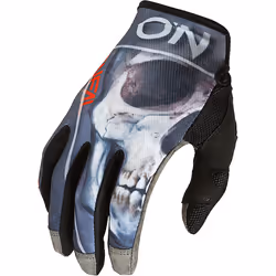 Oneal Mayhem Bones V.22 Gants de motocross, noir-gris-rouge, taille S pour Hommes