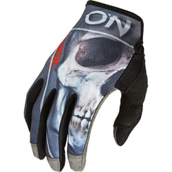 Oneal Mayhem Bones V.22 Gants de motocross, noir-gris-rouge, taille L pour Hommes