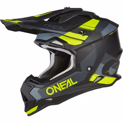 Oneal 2Series Spyde V23 Casque de motocross, noir-gris-jaune, taille L pour Hommes