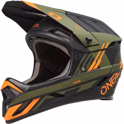Oneal Backflip Strike V.23 Casque de descente, noir-vert-orange, taille L pour Hommes