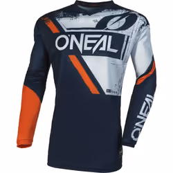 Oneal Element Shocker Maillot de motocross, bleu-orange, taille S pour Hommes