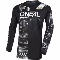 Oneal Element Attack Maillot de motocross, noir-blanc, taille S pour Hommes
