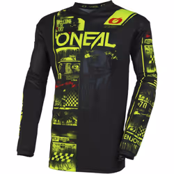 Oneal Element Attack Maillot de motocross, noir-jaune, taille L pour Hommes