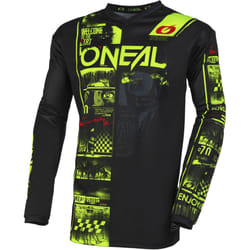 Oneal Element Attack Maillot de motocross, noir-jaune, taille L pour Hommes