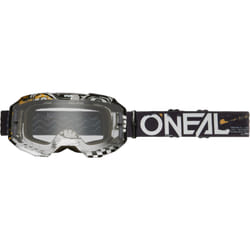 Oneal B-10 Attack Clear Lunettes de motocross, noir-blanc pour Hommes