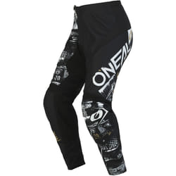 Oneal Element Attack Pantalon de motocross jeunesse, noir-blanc, taille XL