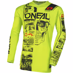 Oneal Element Attack Maillot de motocross pour les jeunes, noir-jaune, taille M