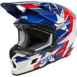 Oneal 3SRS Ride Casque de motocross, blanc-rouge-bleu, taille XL pour Hommes