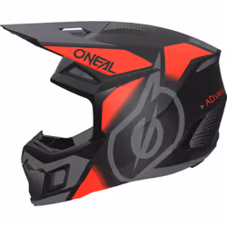 Oneal 3SRS Vision Casque de motocross, noir-gris-rouge, taille L pour Hommes