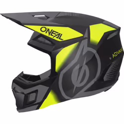 Oneal 3SRS Vision Casque de motocross, noir-jaune, taille XS pour Hommes