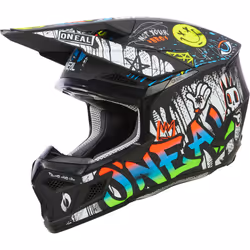 Oneal 3SRS Rancid Casque de motocross multicolore pour enfants, noir-multicolore, taille M pour Des gamins