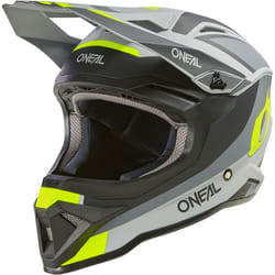 Oneal 1SRS Stream Casque de motocross, noir-gris-jaune, taille XL pour Hommes