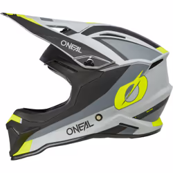 Oneal 1SRS Stream Casque de motocross, noir-gris-jaune, taille 2XL pour Hommes