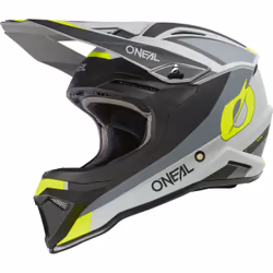 Oneal 1SRS Stream Casque de motocross pour enfants, noir-gris-jaune, taille L pour Des gamins