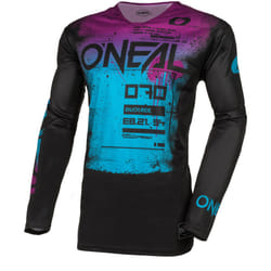 Oneal Mayhem Scarz Maillot de motocross, noir-bleu-pourpre, taille XL pour Hommes
