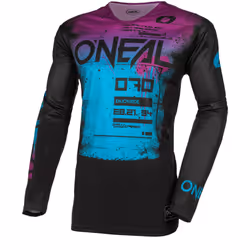 Oneal Mayhem Scarz Maillot de motocross, noir-bleu-pourpre, taille XL pour Hommes