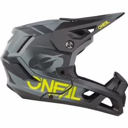 Oneal SL1 Strike Casque de descente, noir-gris-jaune, taille L pour Hommes