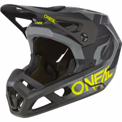 Oneal SL1 Strike Casque de descente, noir-gris-jaune, taille XL pour Hommes