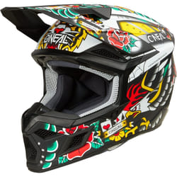 Oneal 3SRS Inked Casque de motocross, multicolore, taille XS pour Hommes