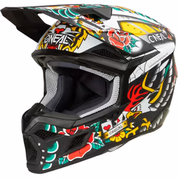 Oneal 3SRS Inked Casque de motocross, multicolore, taille 2XL pour Hommes