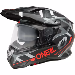 Oneal D-SRS Square V.25 Casque de motocross, noir-gris-rouge, taille S pour Hommes