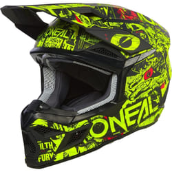 Oneal 3SRS Attack Casque de motocross pour enfants, noir-jaune, taille M pour Des gamins
