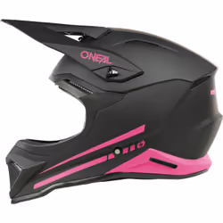 Oneal 1SRS Solid Casque de motocross pour enfants, noir-rose, taille 48 pour Des gamins