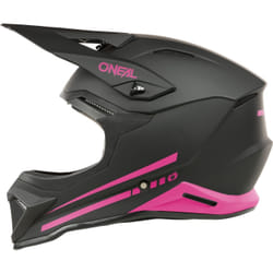 Oneal 1SRS Solid Casque de motocross pour enfants, noir-rose, taille 48 pour Des gamins
