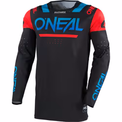 Oneal Prodigy Five Four Maillot de motocross, noir-rouge-bleu, taille M pour Hommes